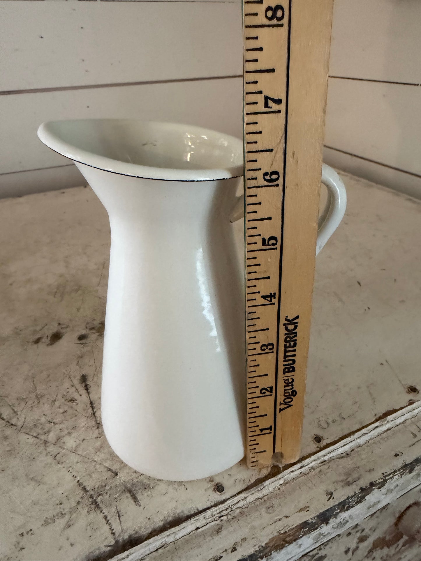 White Enamel Pitcher