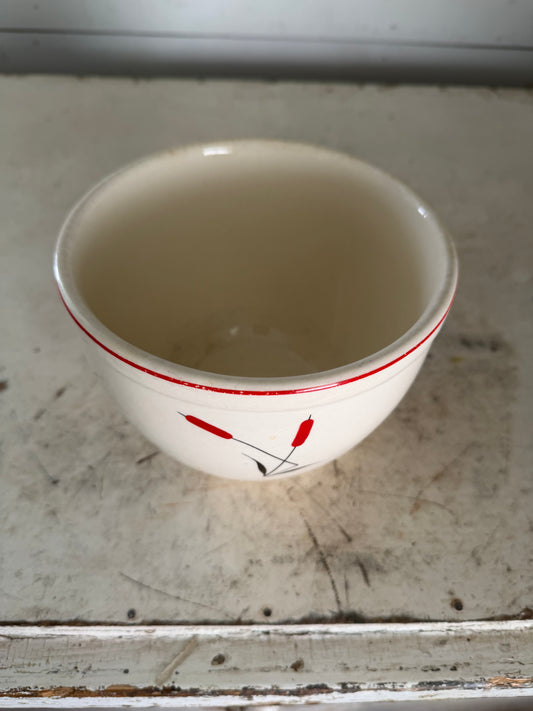 Universal Pottery Refrigerator Bowl In The Cattail Pattern - missing lid