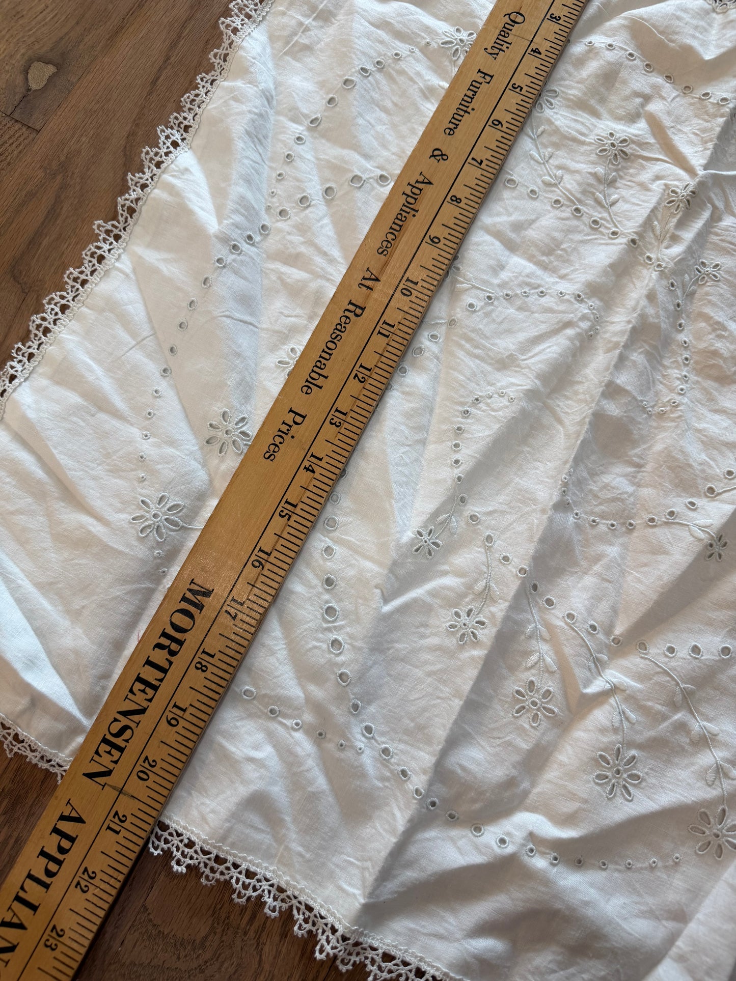 Vintage White Embroidered Lace Pillow Case - English