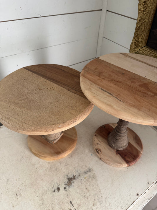Wood pedestal will get makeover - sold individually, picked at random