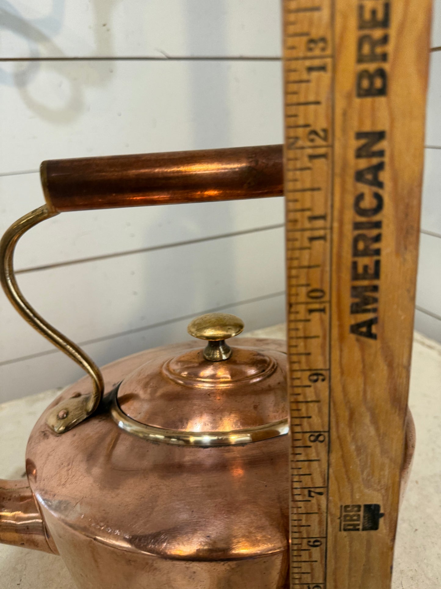 Georgian Antique copper tea kettle with crimped seam - Polished
