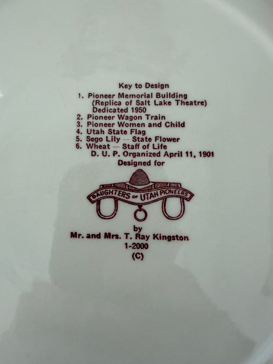 Daughters of Utah - Pioneer Memorial building Commemorative plate