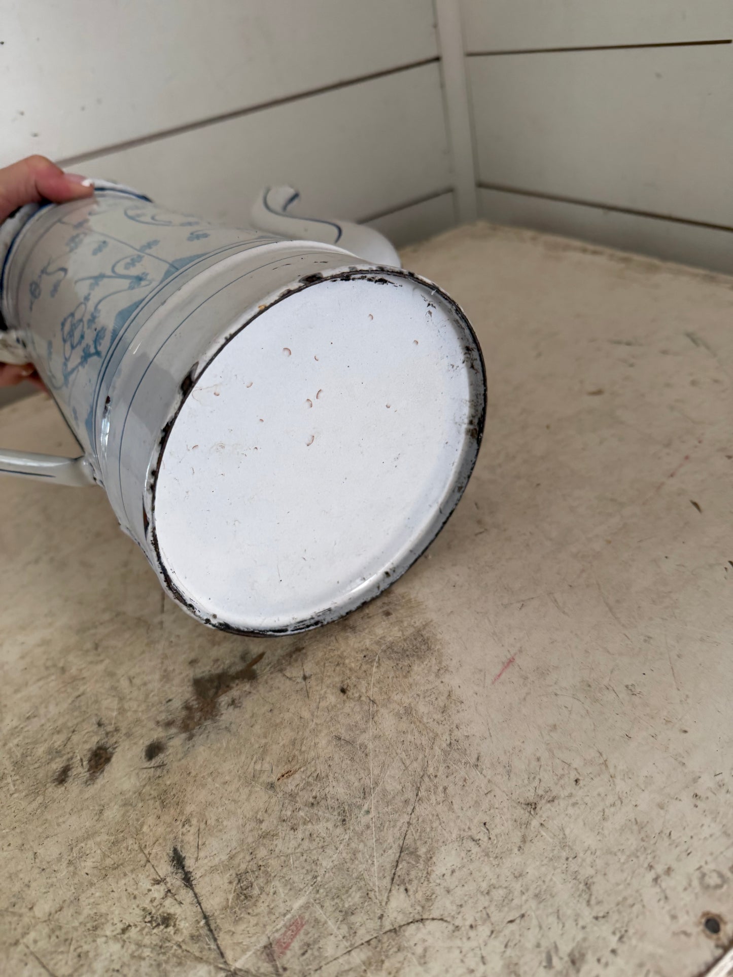 Old Brocante Enamel Coffee Pot Coffee Pot Saks Motif