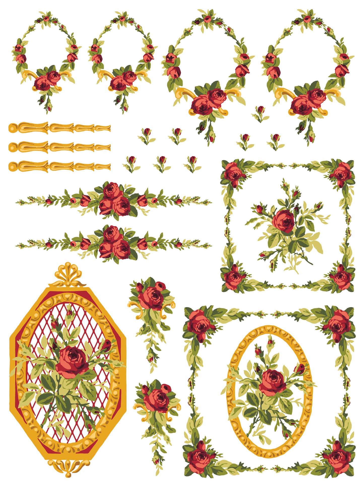 Iron Orchid Designs Petite Fleur Red | IOD Paint Inlay