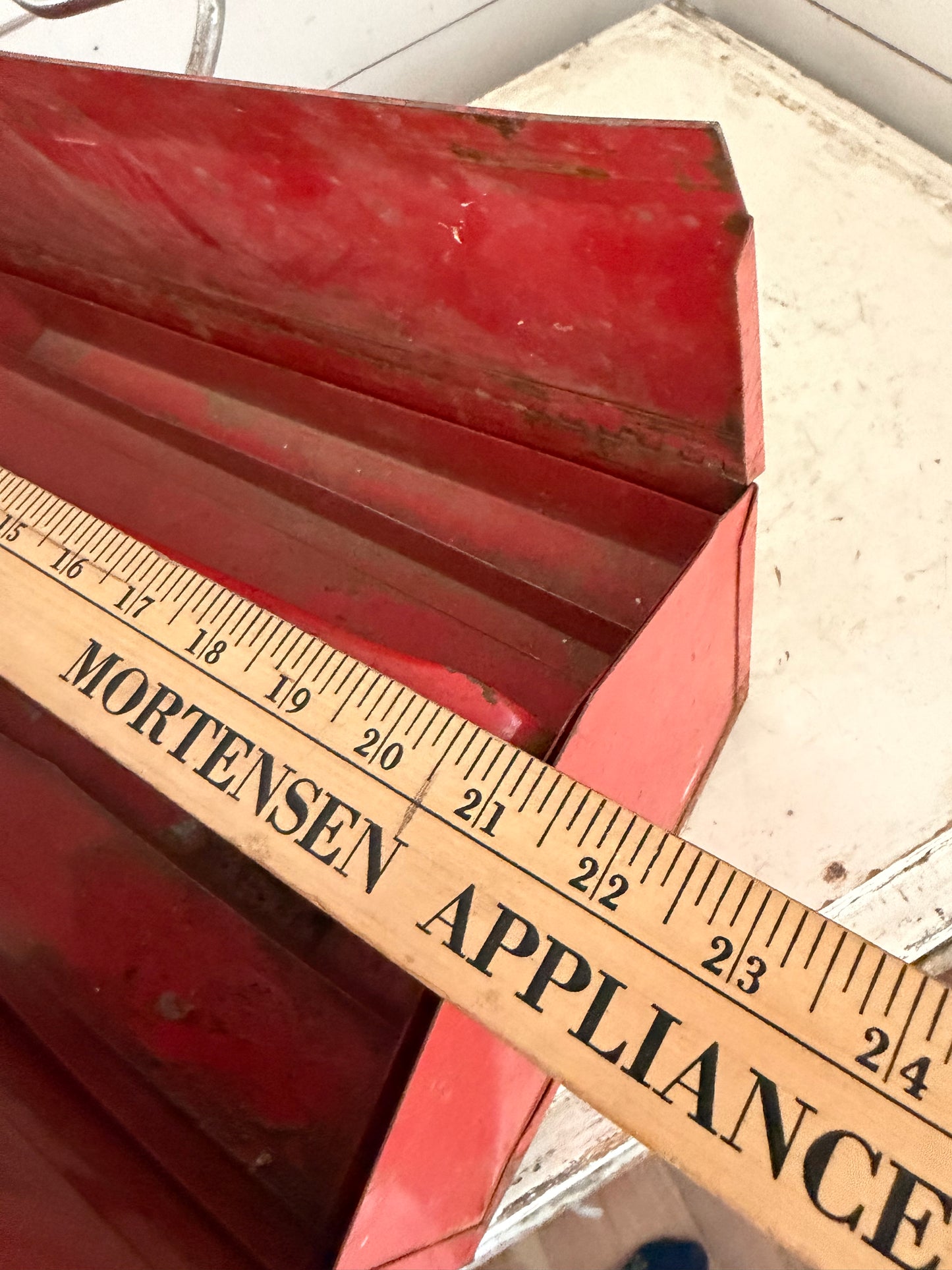 Vintage Red toolbox will get scrubbed