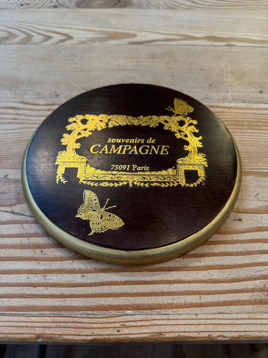 Medium Wood Plaque with Gold Foil souvenirs de CAMPAGNE