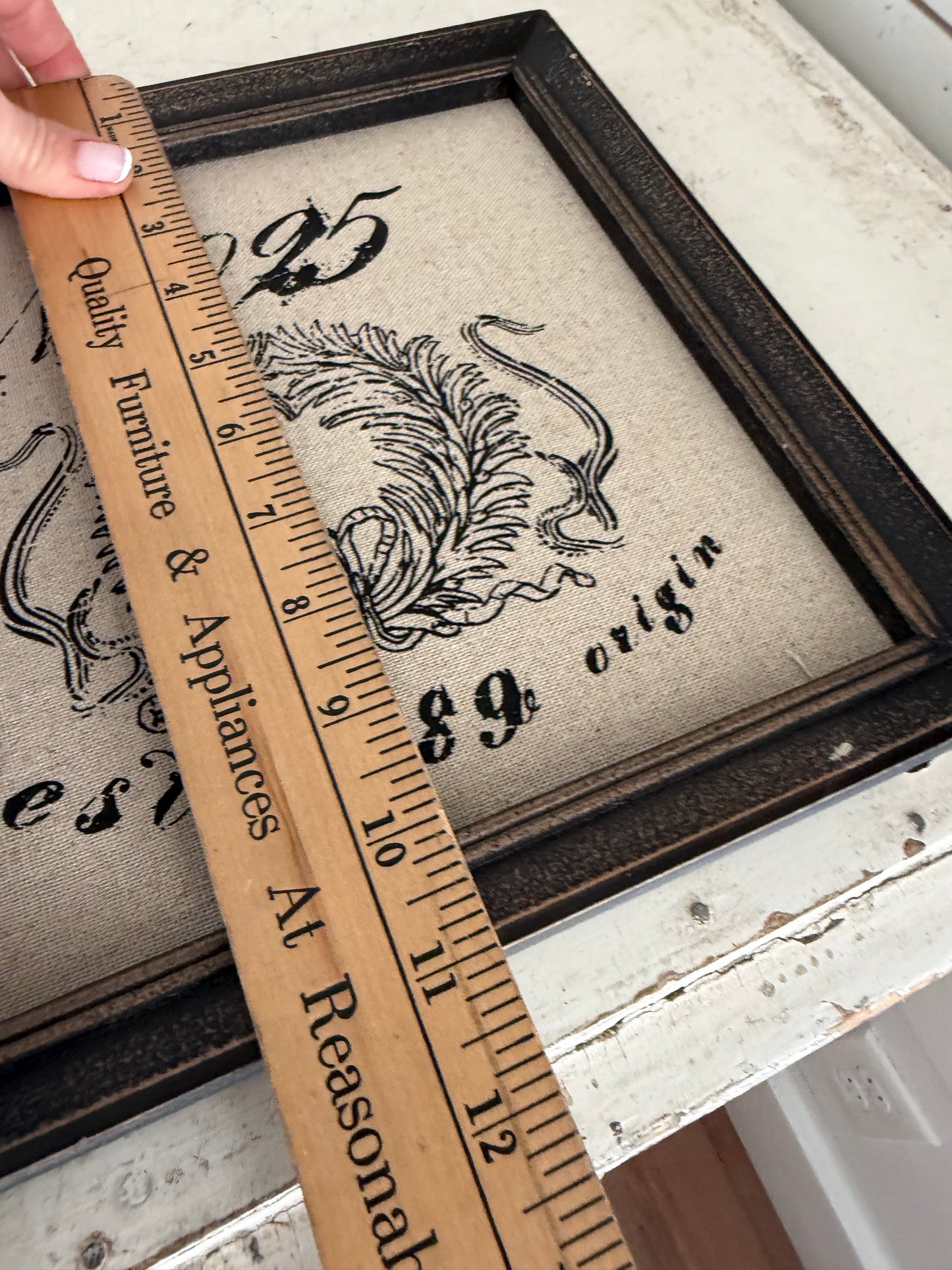 Framed Burlap art