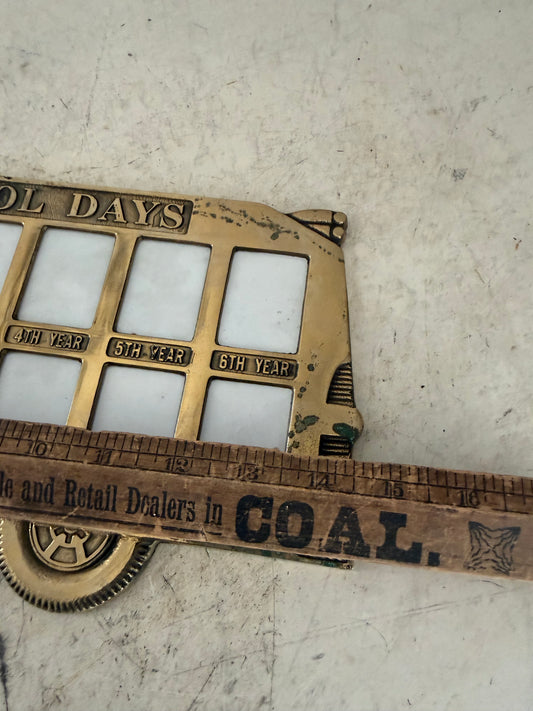 Vintage Brass School Bus Picture Frame-K-12 Schools Days Photo Display-Solid Brass Graduation Milestone Display