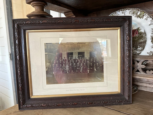 19th century English Group photo with Victorian wood frame