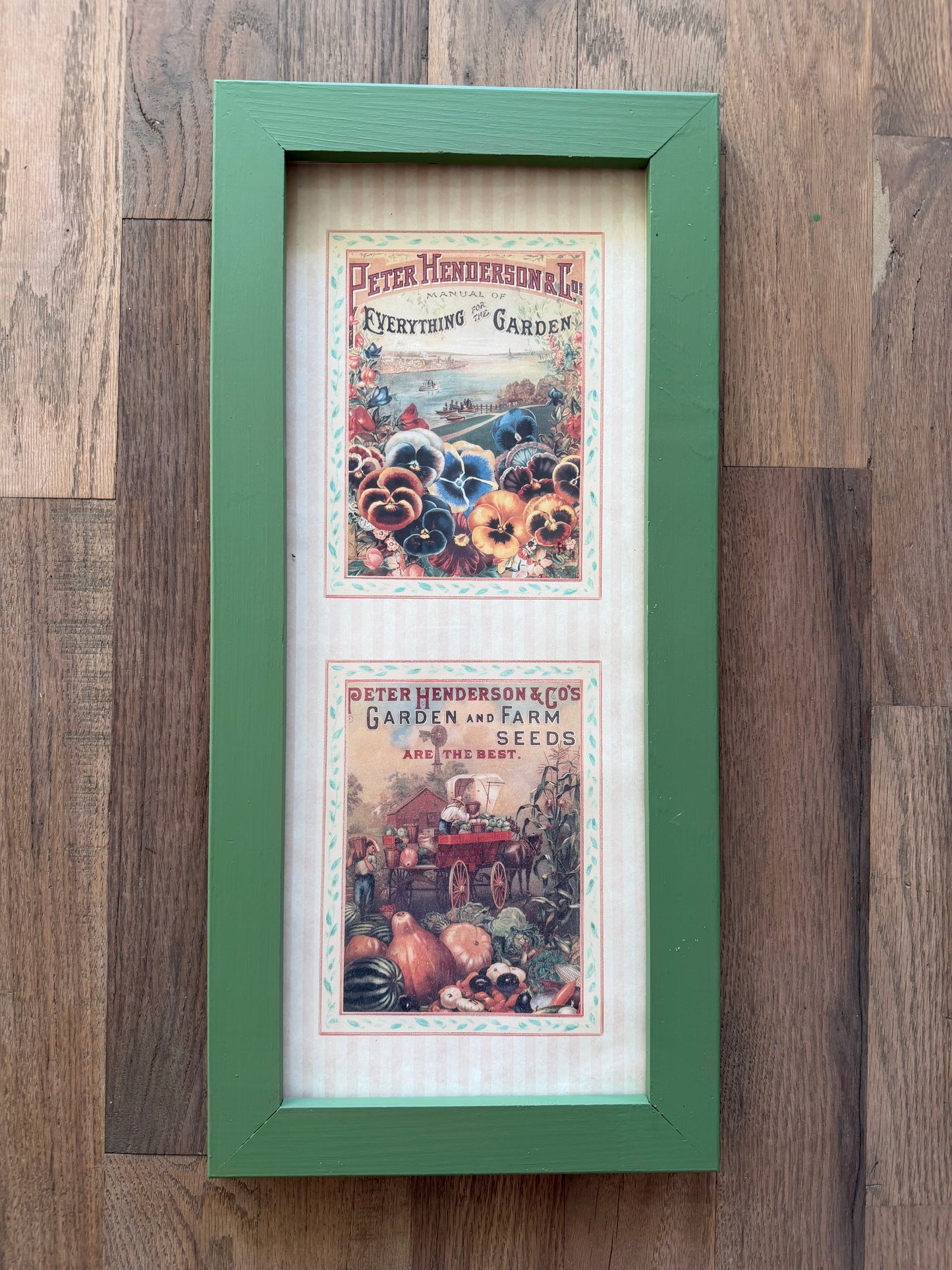 Peter Henderson & Co's Garden & Farm Seeds + Manual of Everything for the Garden 22” tall hand painted frame