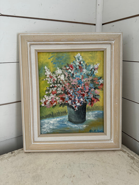 Hand Painted Floral Art - Frame will be painted