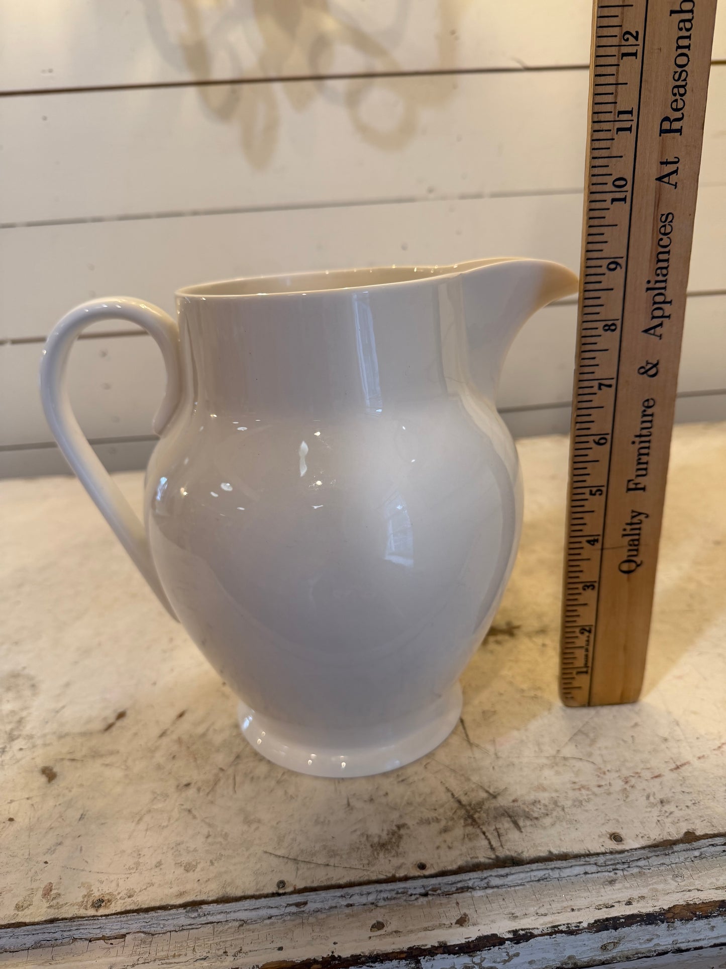 Martha Stewart White Pitcher - made to look like ironstone
