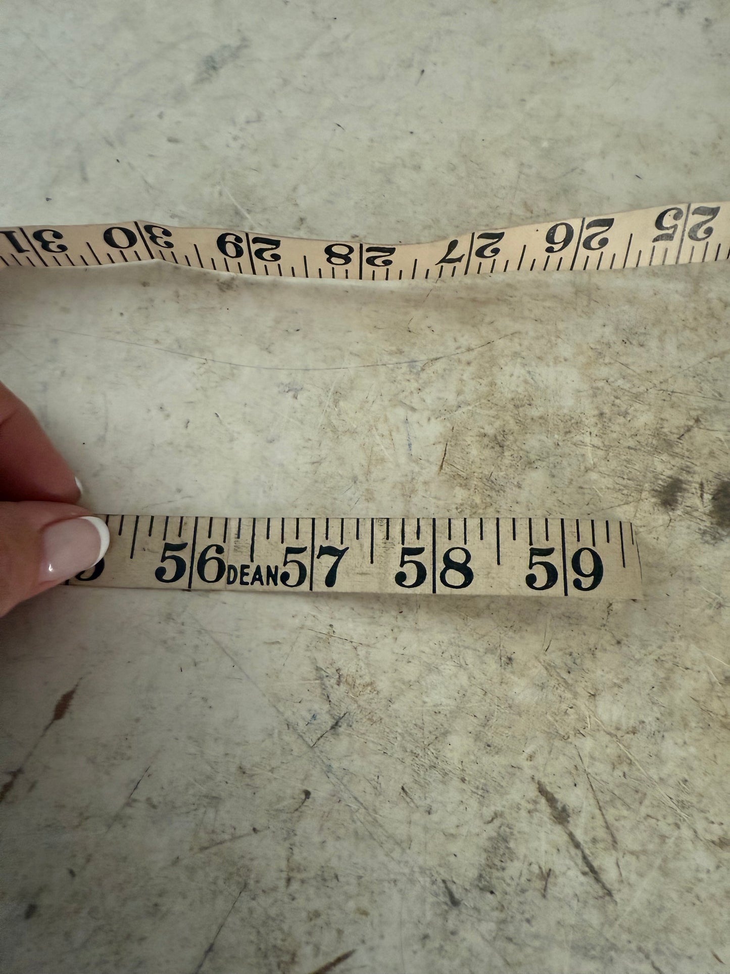 Vintage Dean tape measure - made in England white