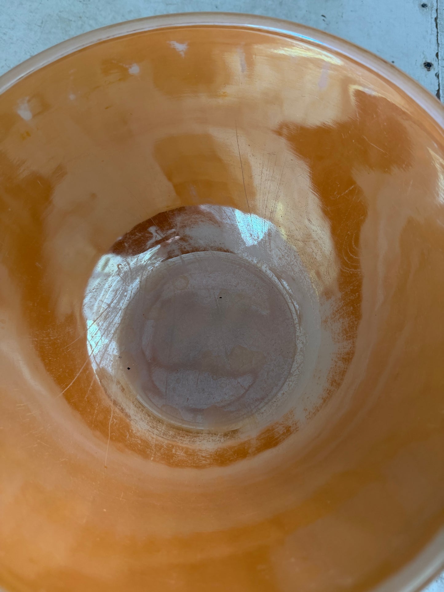 Peach lusterware swirl bowl