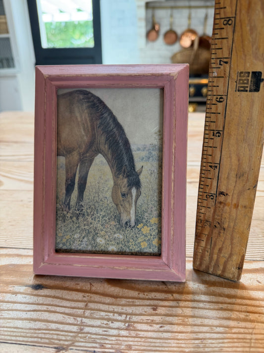 4x6 Painted Frame With Horse Print