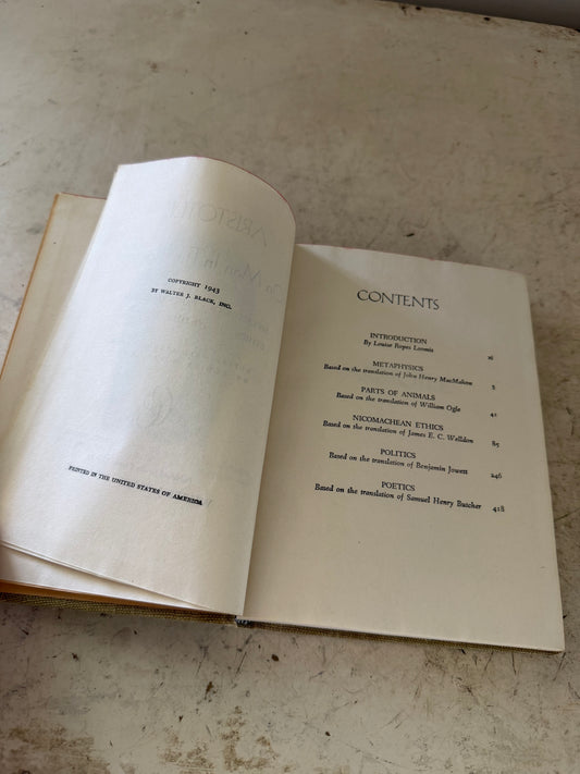On Man in the Universe by Aristotle, published by Walter J. Black for the Classics Club