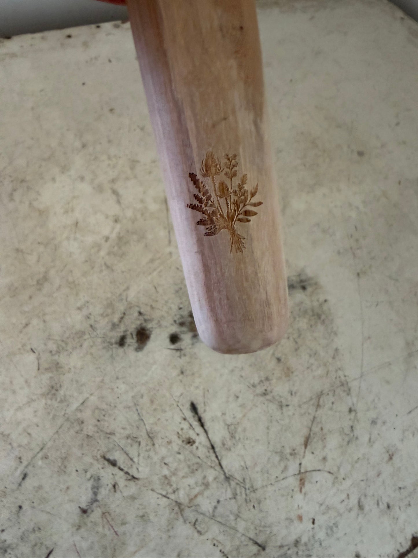 French rolling pin with Flower detail
