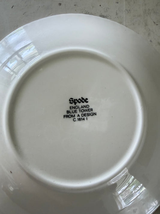 Copeland Spode Blue and White Transfer ware Saucer in Tower Pattern