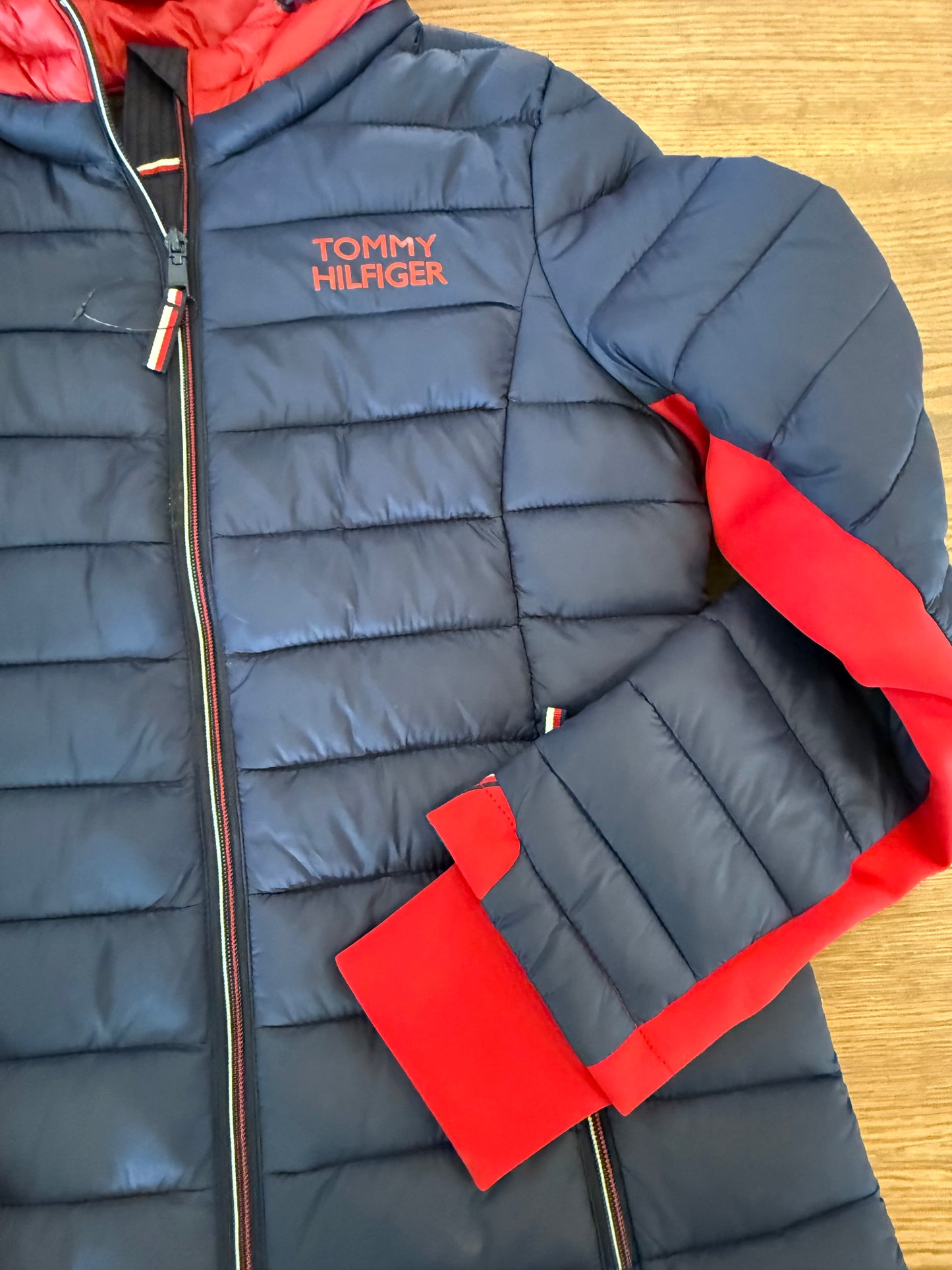Tommy Hilfiger Womens Packable Hooded Puffer Zip Jacket Size S