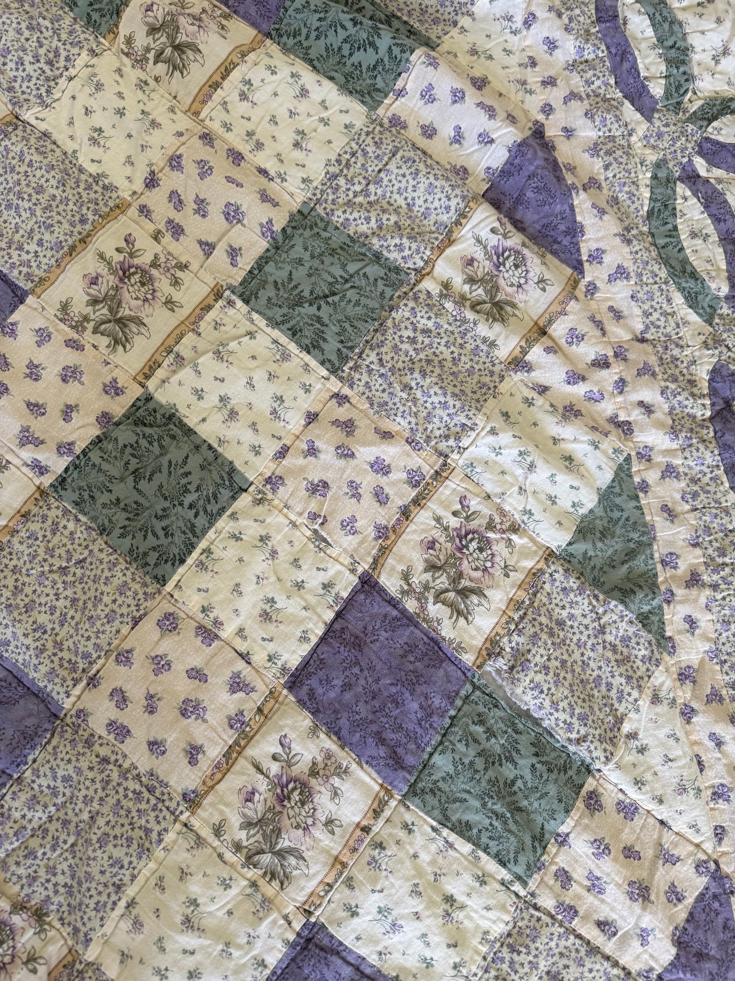Purple queen quilt, as is