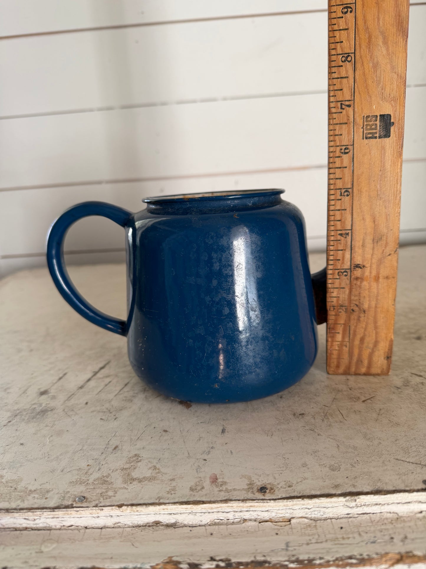Vintage Enamel Teapot - missing lid