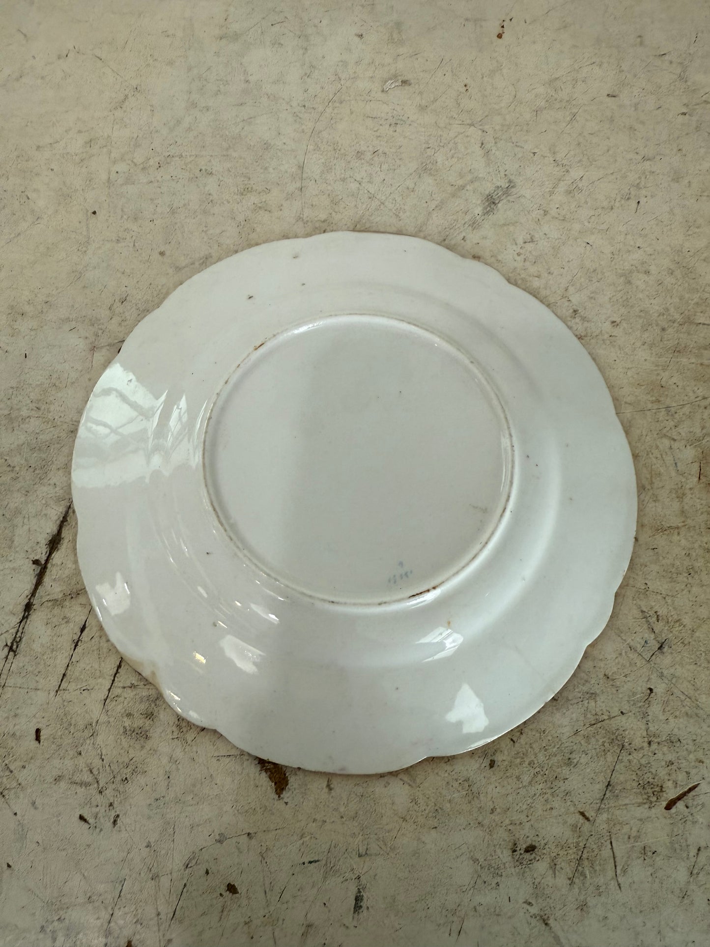 Red edge with floral antique dessert plate