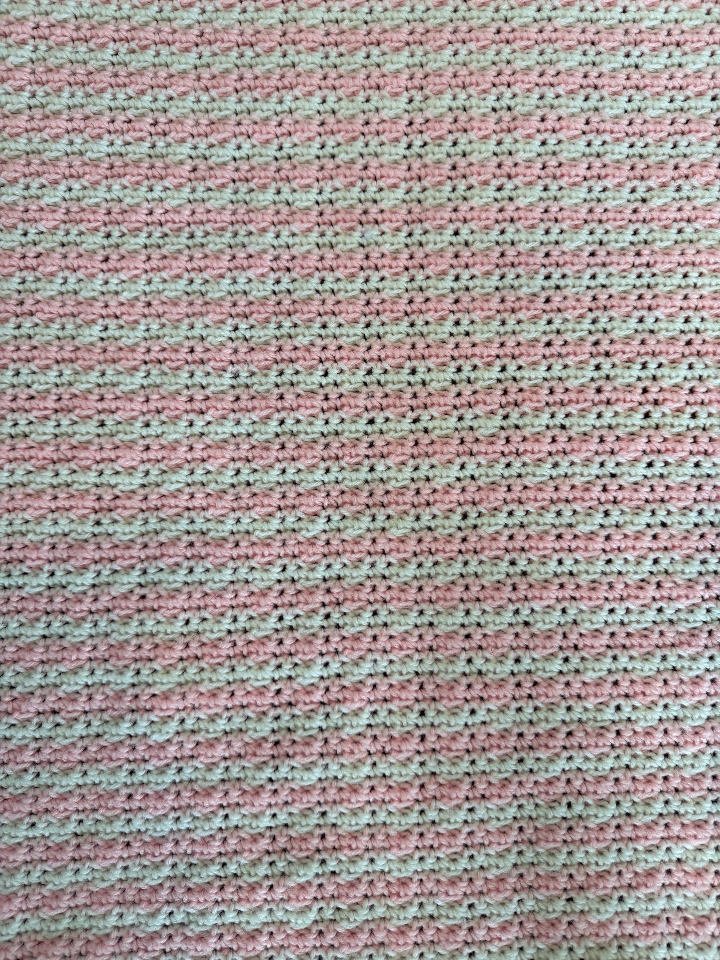 Pink and white Fringe Afghan