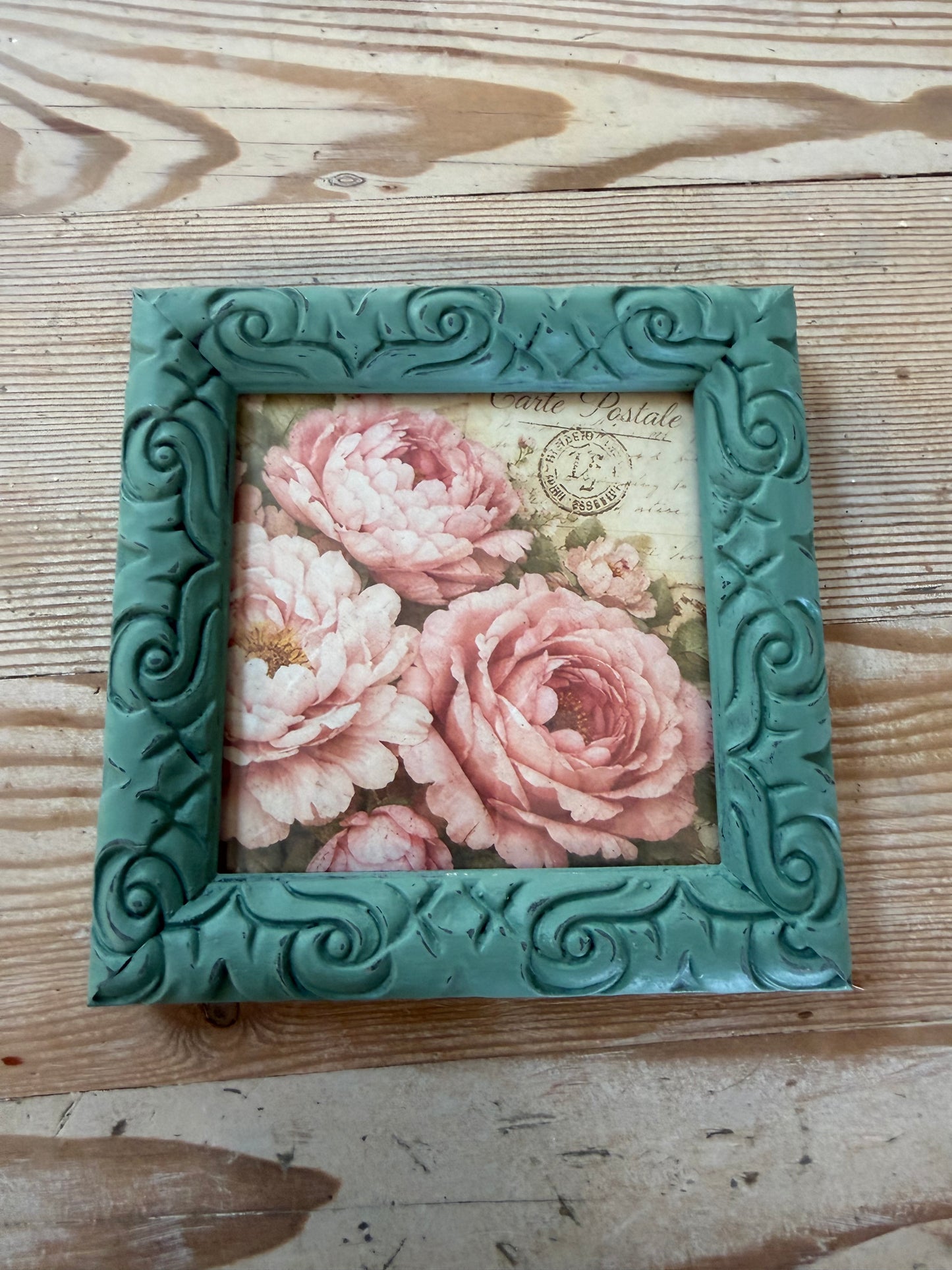 Hand Painted 7” ornate Square Frame