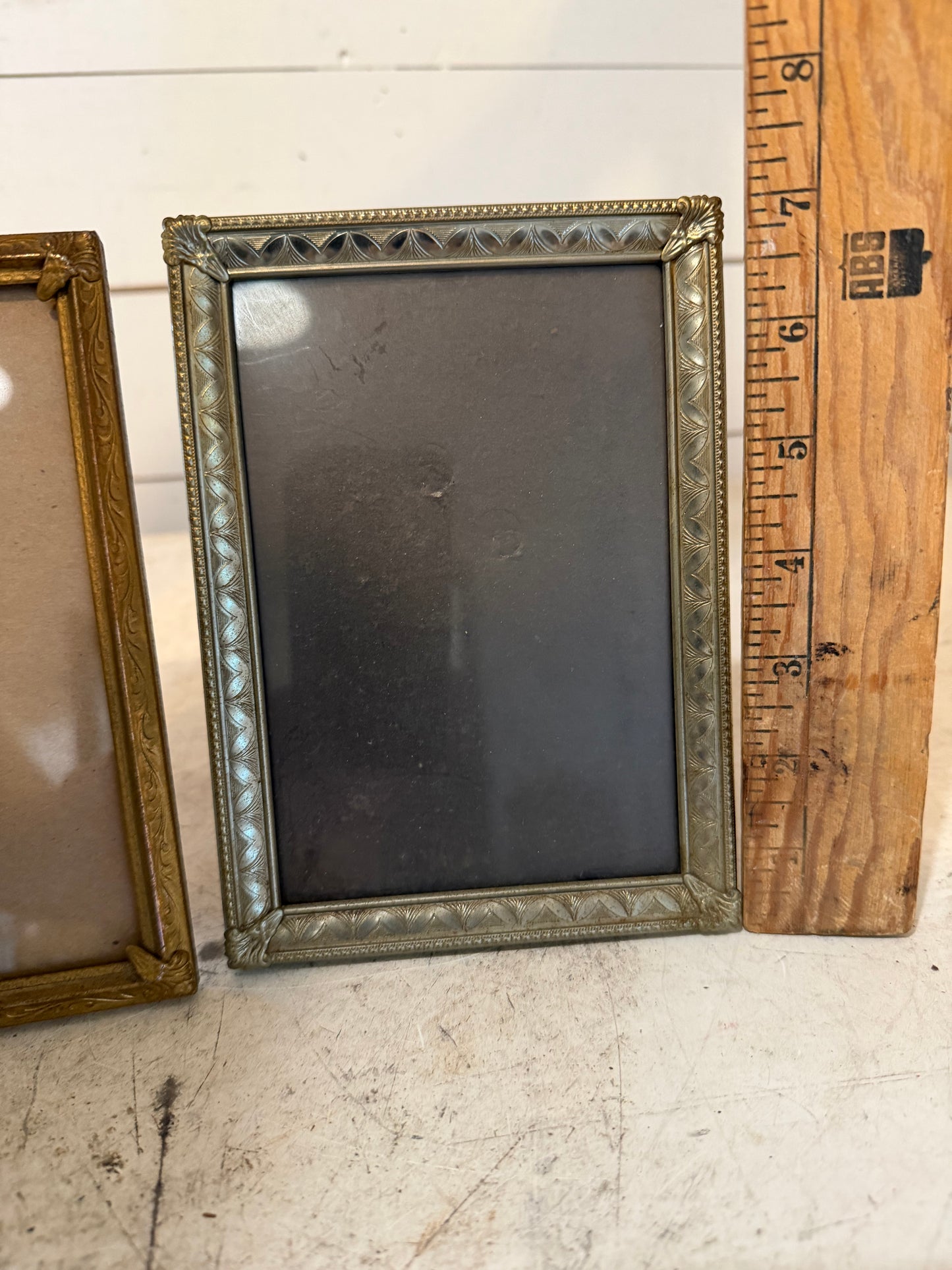 Art Deco Ornate Brass Frames Set of 2, 7” Tall - Will Get Prints