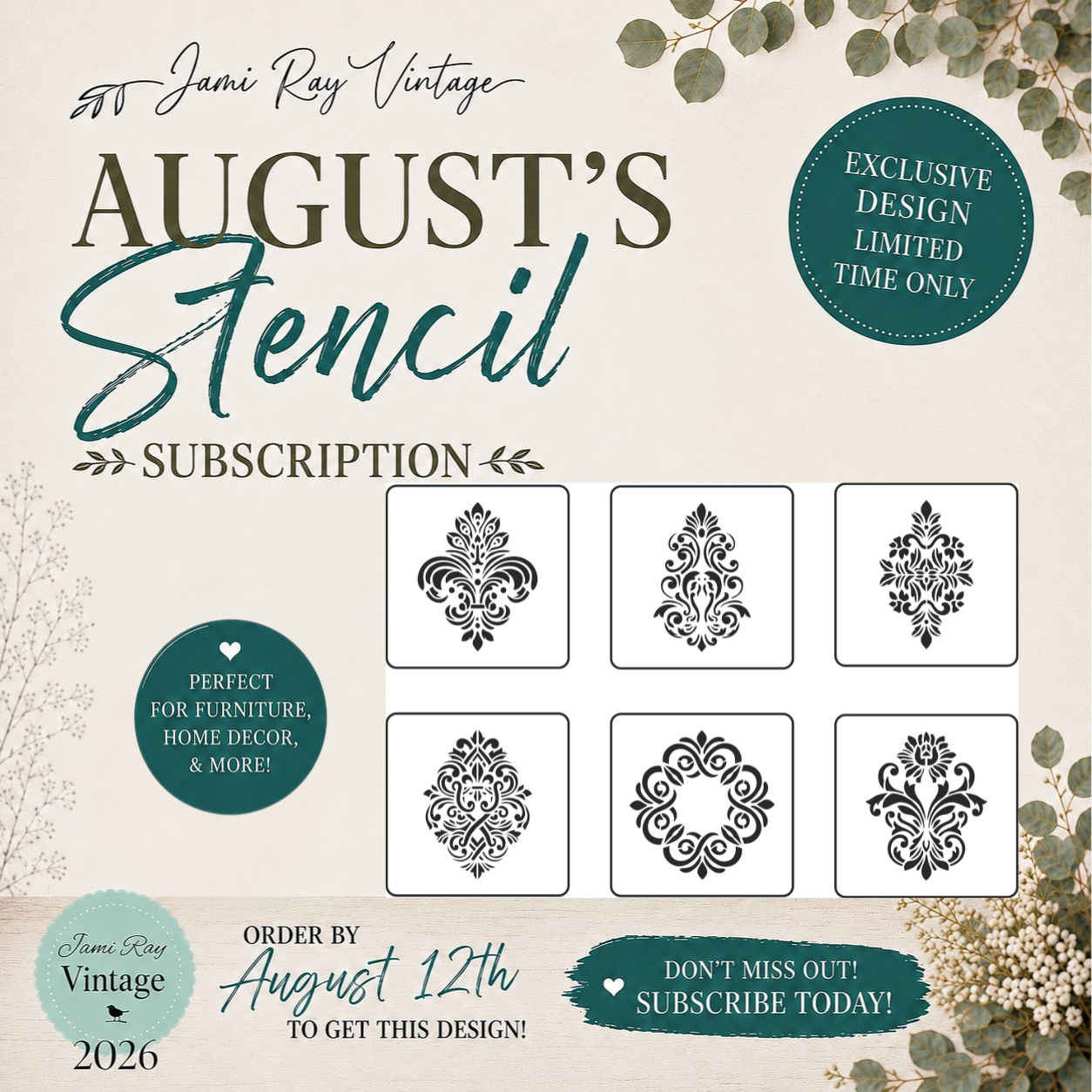 JRV Stencil Subscription | Sign Up by 08/12/26 To Get August 2026 Stencils
