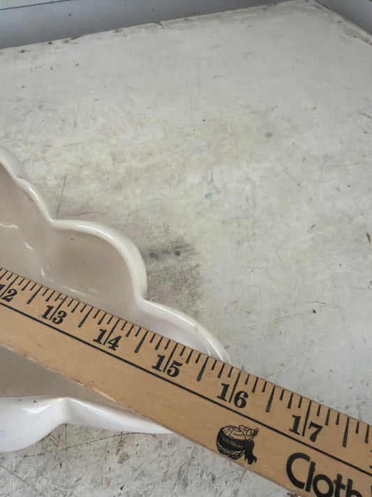 Vintage Mid Century Ceramic Scalloped Bowl
