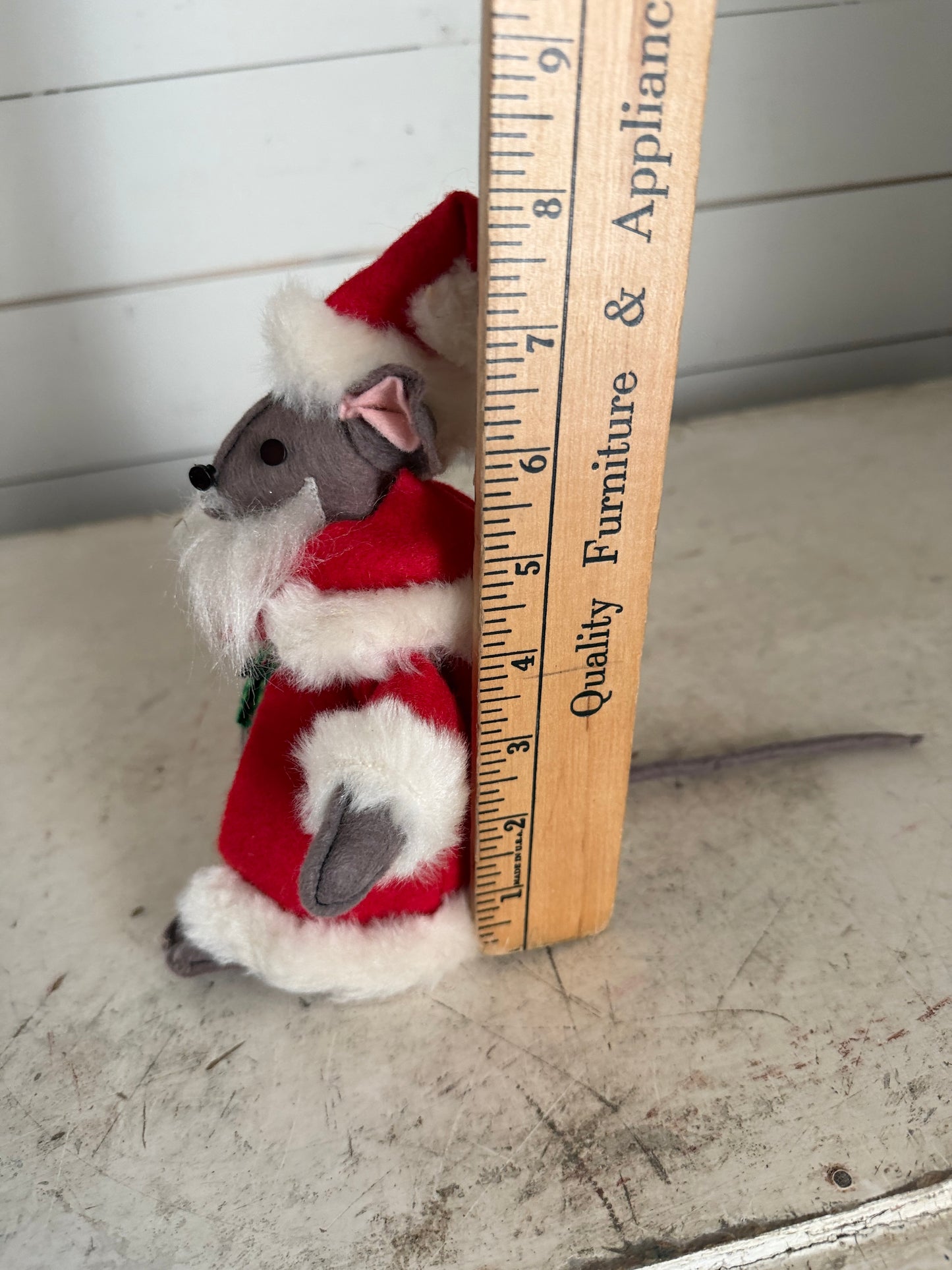 Mon Petit Chou Ltd. Victorian-style gray Christmas mouse doll