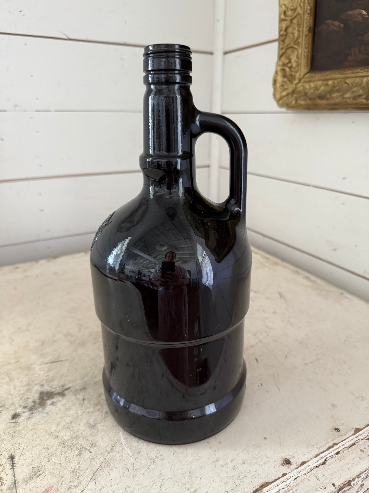 Amber glass growler