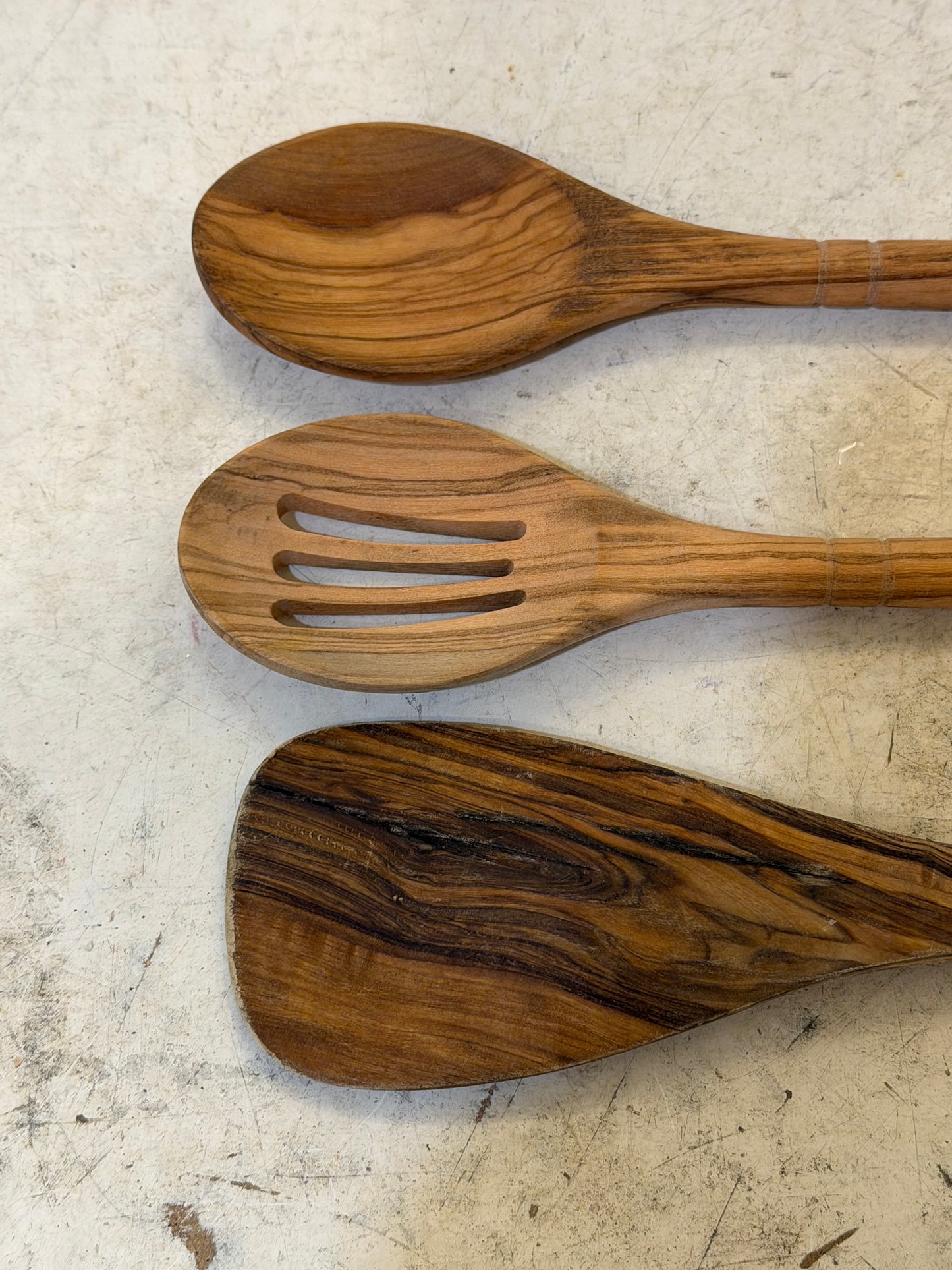 Olive wood, spoons - set of three