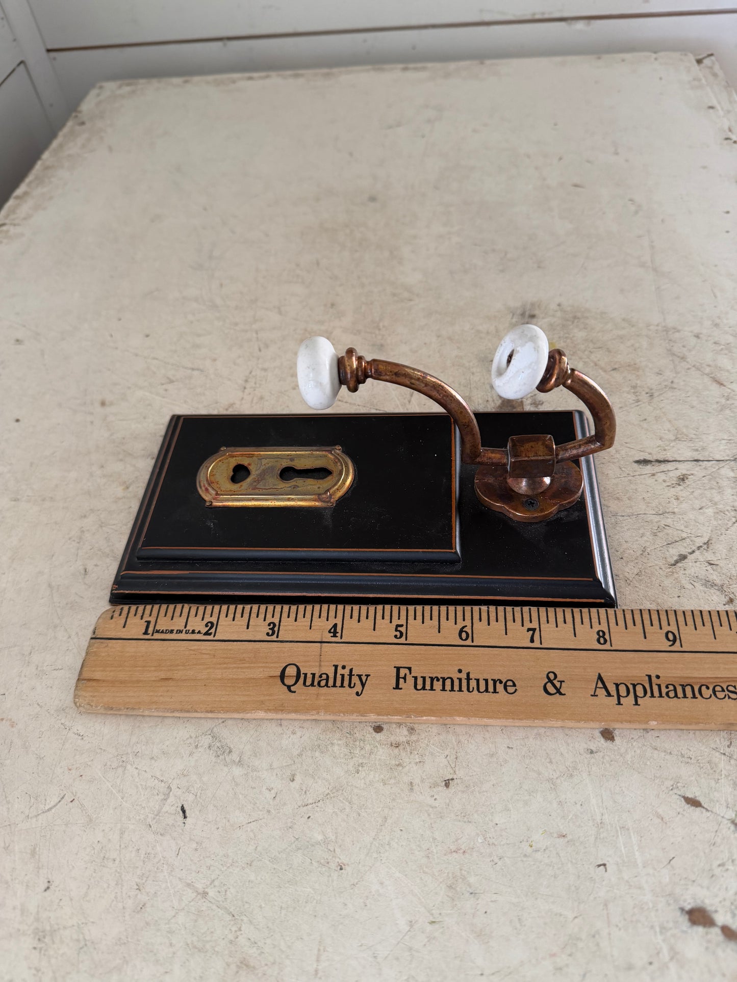Double Wall Hook with Keyhole Backer and Porcelain Knobs will get makeover