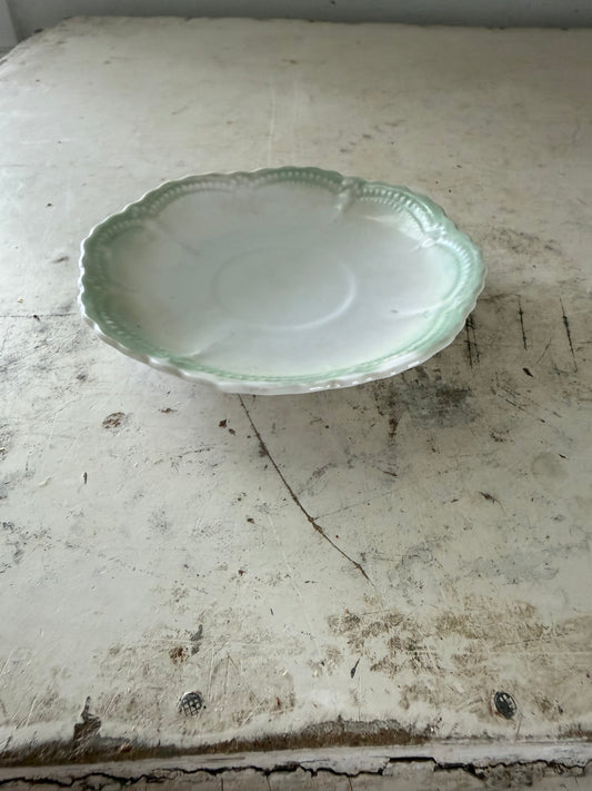 Leuchtenburg Germany Green porcelain saucer Plate