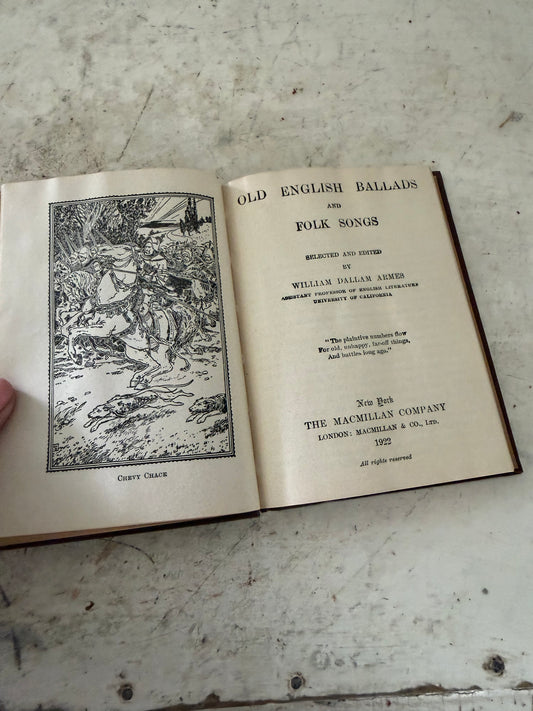Antique Book Macmillan's Pocket Classics Old English Ballads and Folk Songs 1922