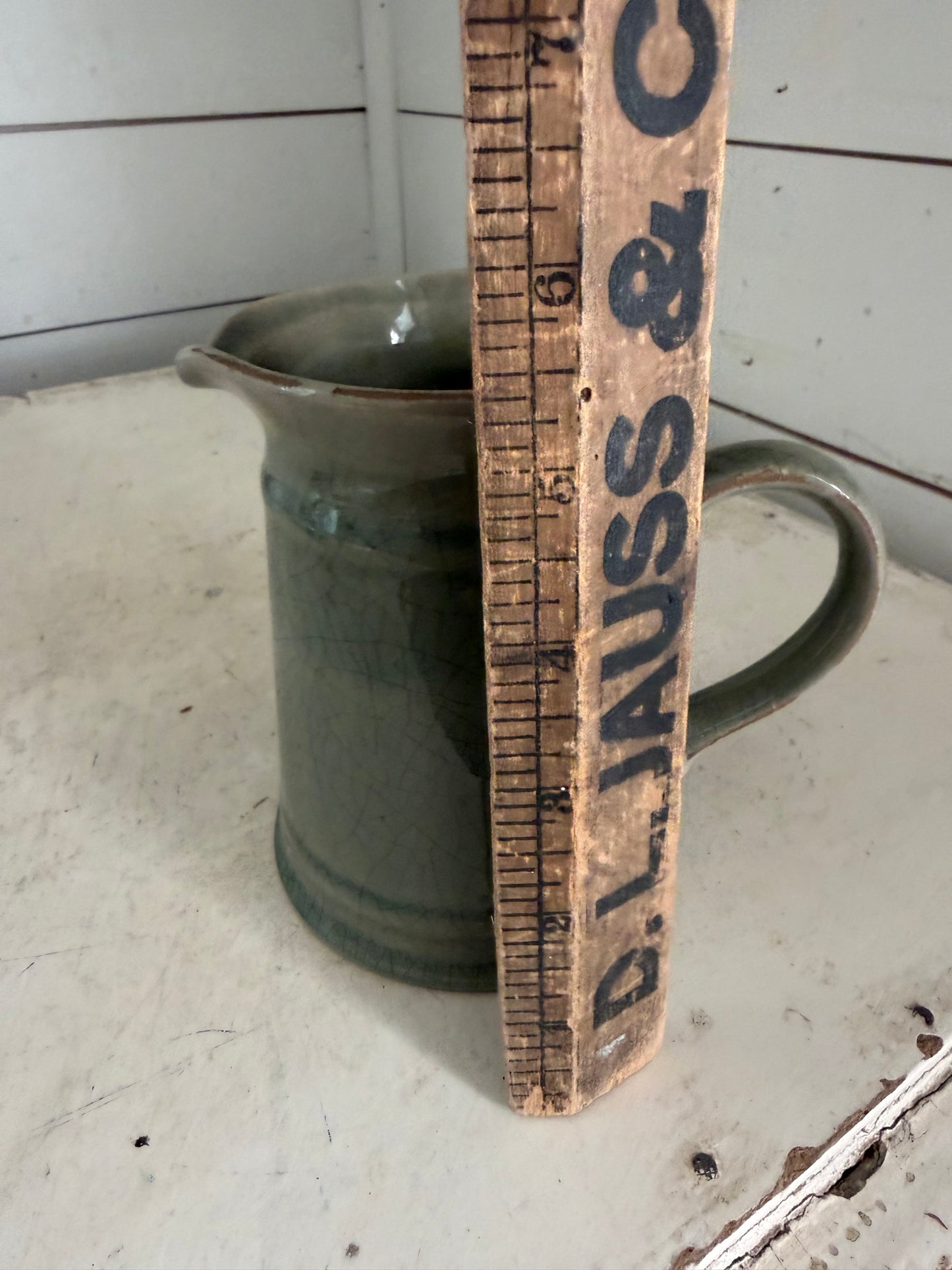 Stoneware glaze pitcher