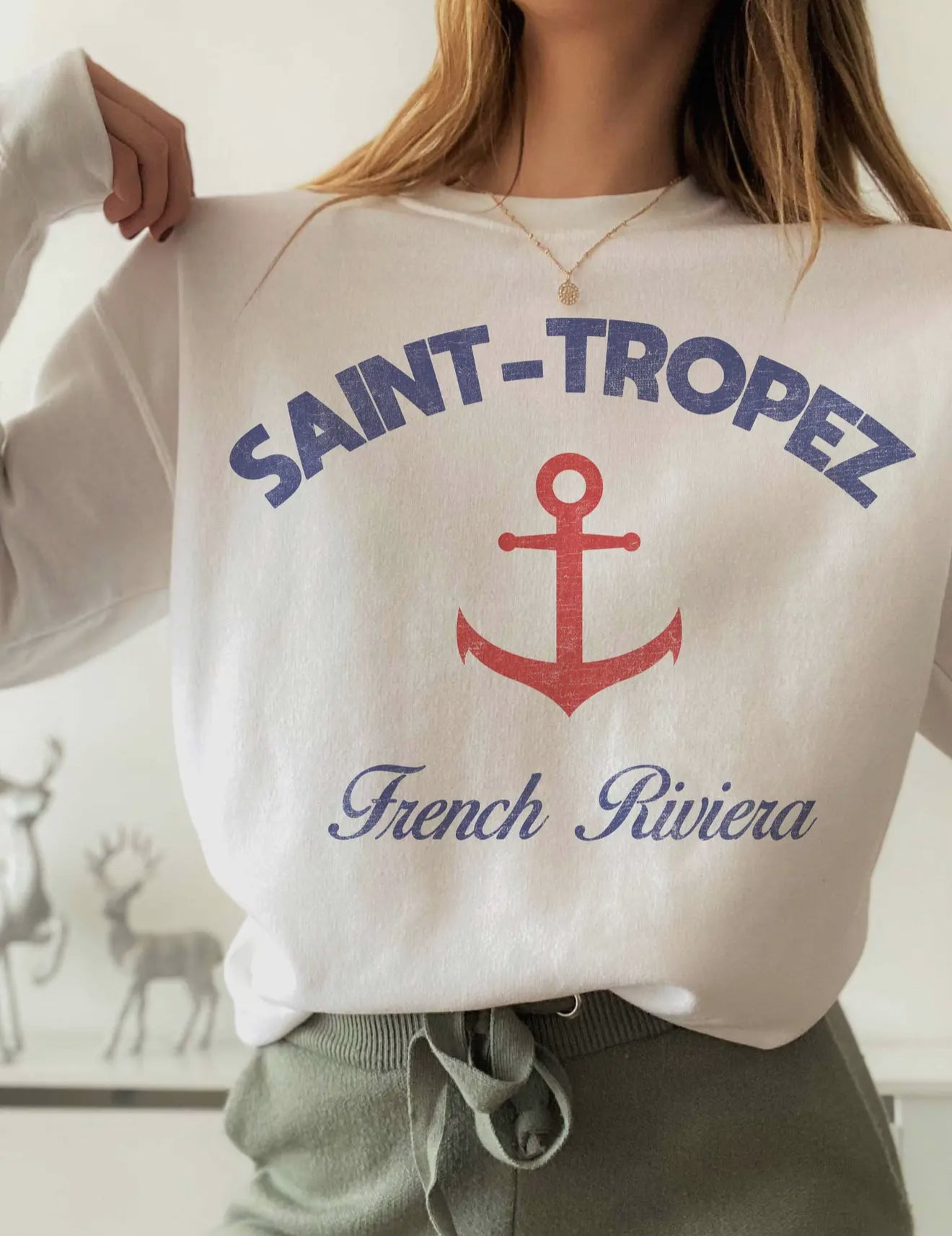SAINT TROPEZ French Riviera Anchor SWEATSHIRT