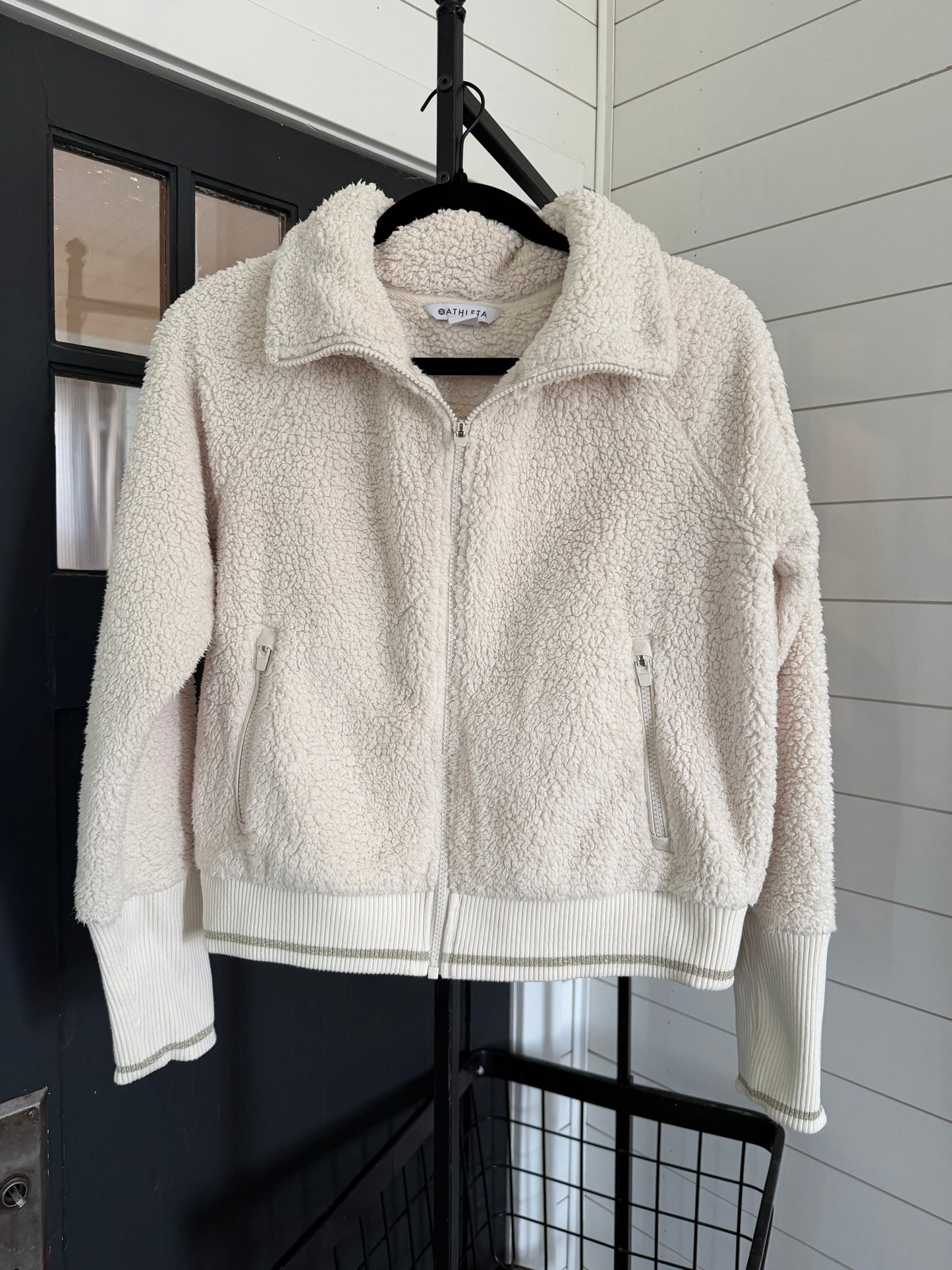 Athleta Tugga Sherpa Jacket in Natural Multi Small
