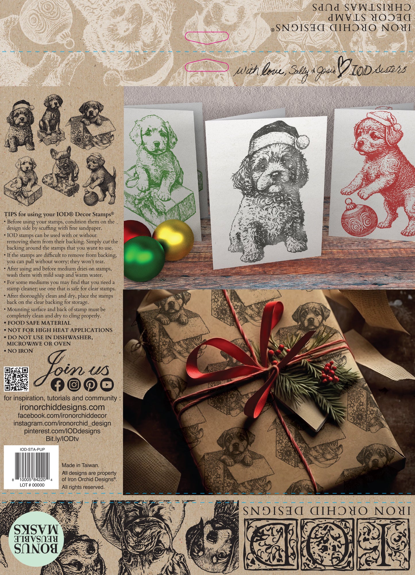 Christmas Pups | Stamp | IOD Iron Orchid Designs