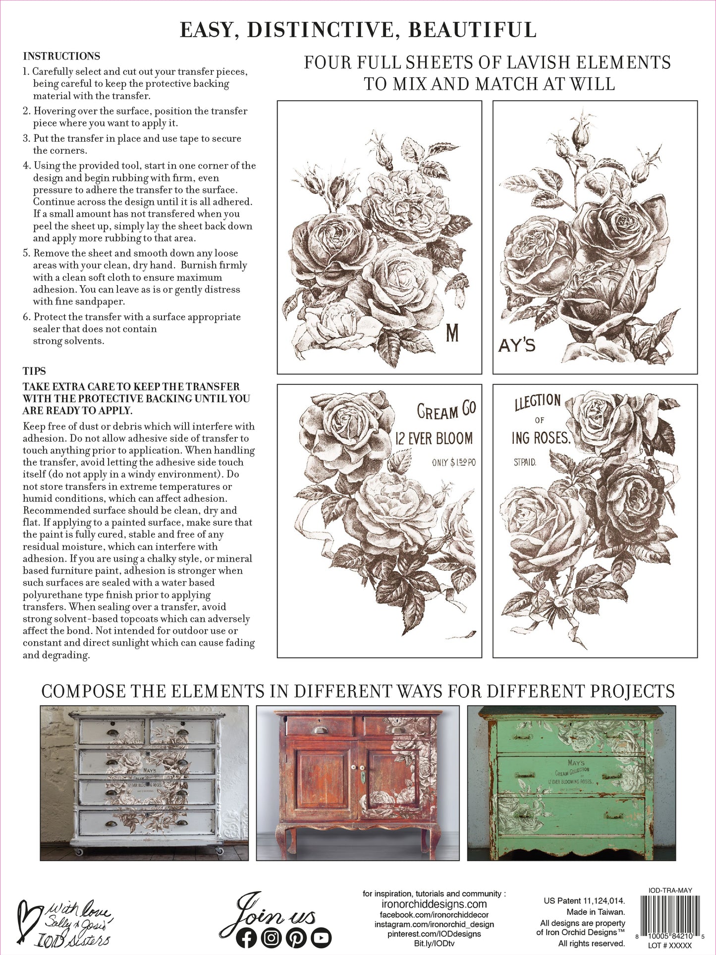 Iron Orchid Designs May's Roses | IOD Transfer