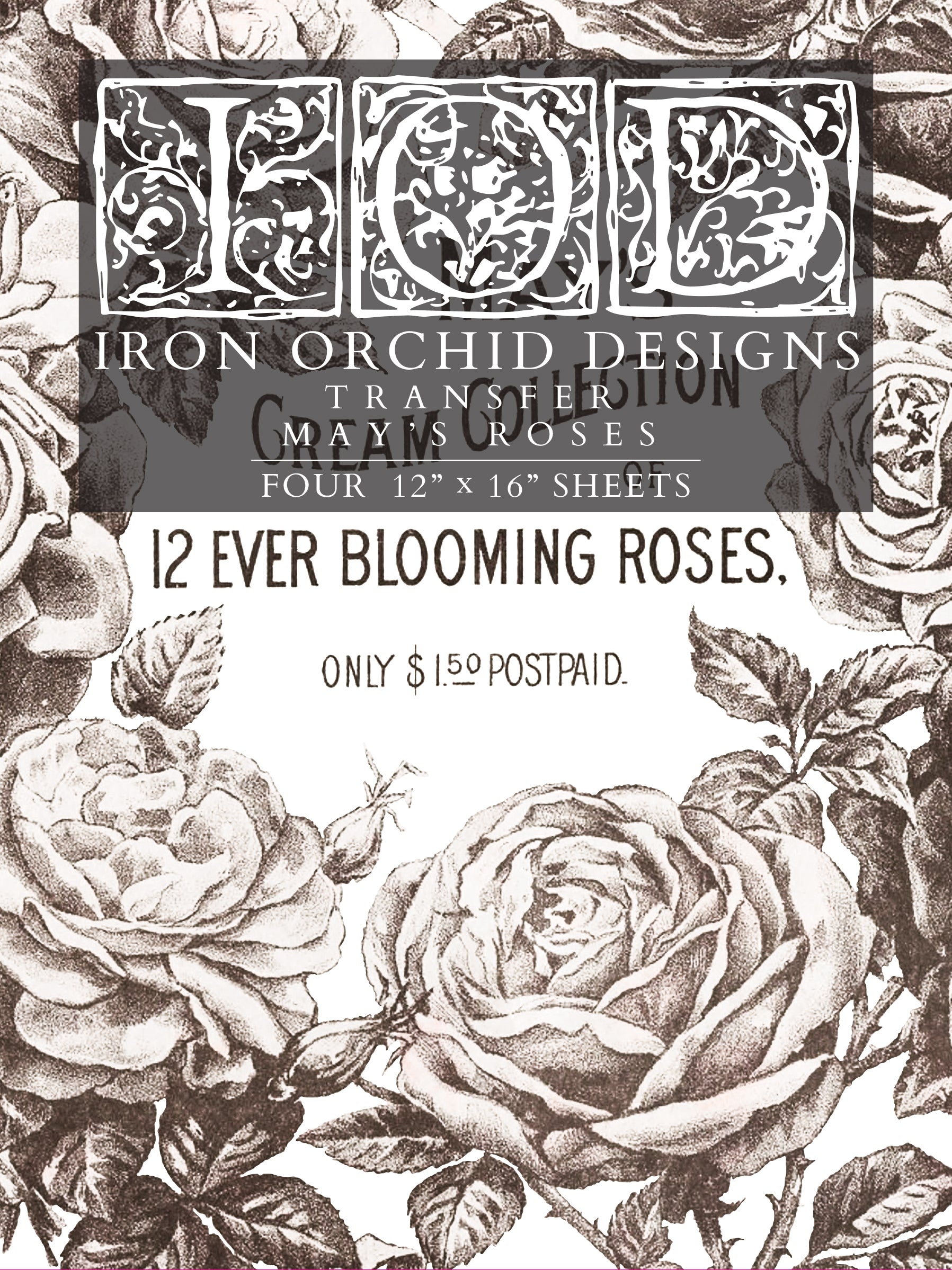 Iron Orchid Designs May's Roses | IOD Transfer