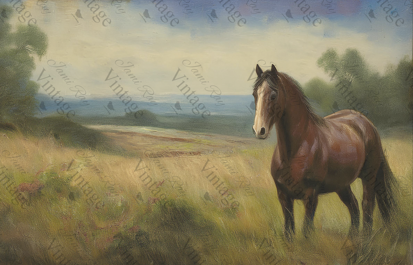Horse In The Field | JRV Medium Rice Paper