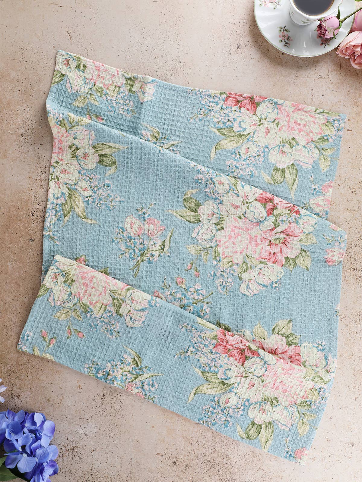 April Cornell Blanche Tea Towel sold Individually - Mist