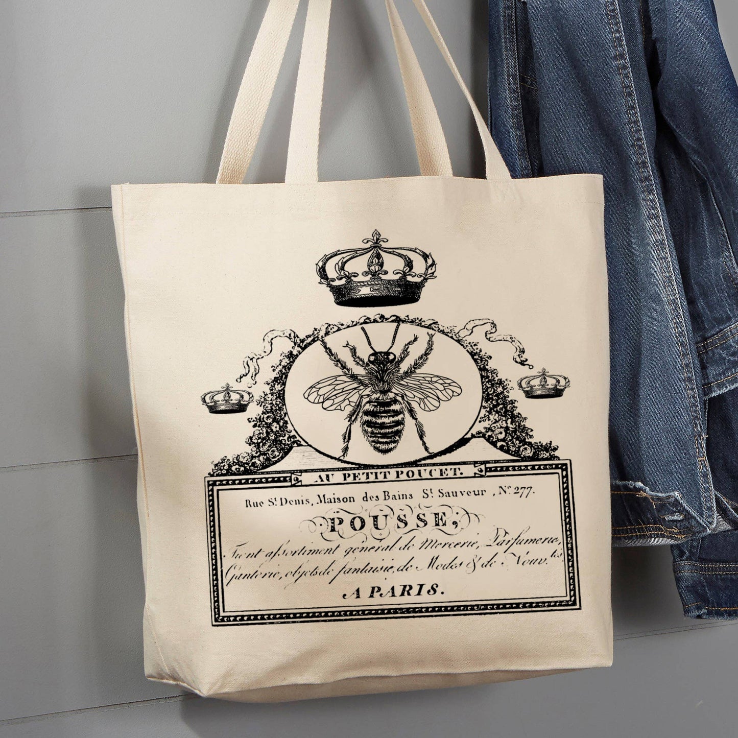 Queen Bee Paris Crown, 12 oz Tote Bag