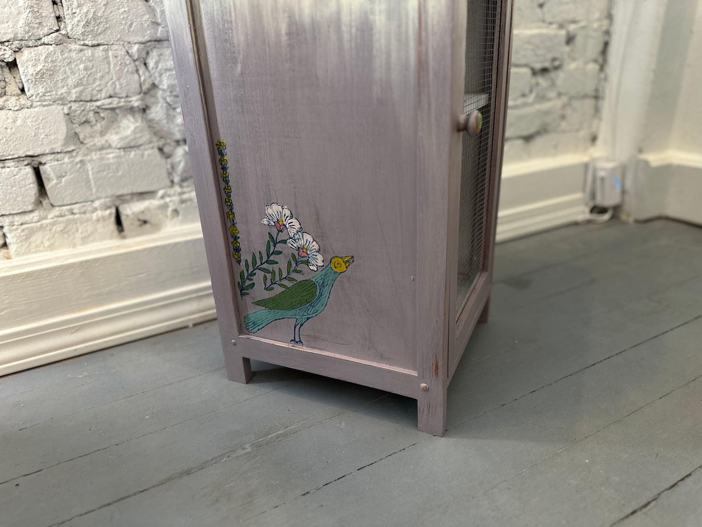 Swedish style Cubby Cabinet - Hand Painted and Stamped