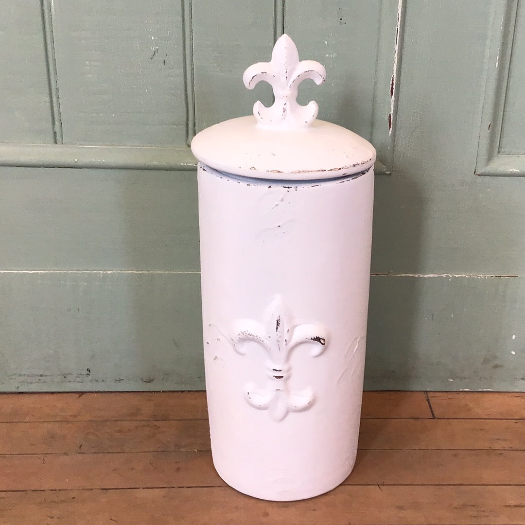 Large Fleur De Lis Canister