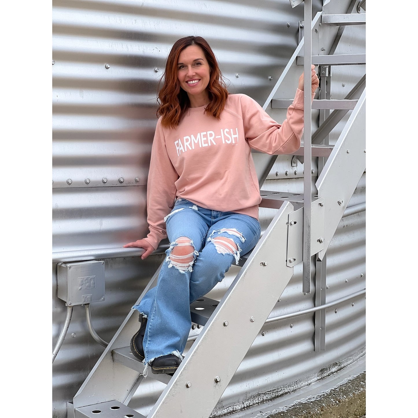 FARMER-ISH Crewneck Sweatshirt (Rose)