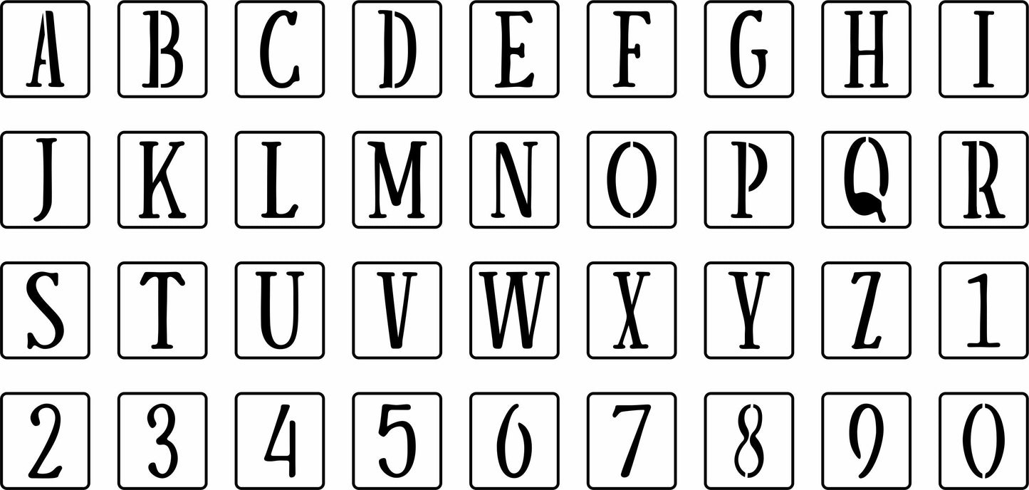 Letters & Numbers | JRV Stencils